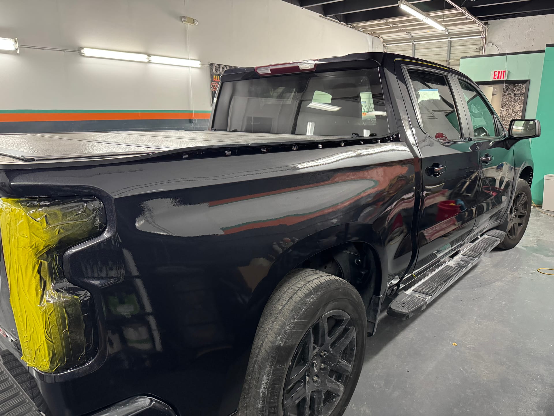 The same Silverado bedside in fresh gloss black paint